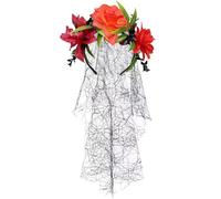 Ldabrye Dark Series Serre-tête de mort avec voile pour événements sur le thème de l'horreur et Halloween, jeu de rôle, fête, séance photo, accessoires de photographie d'Halloween