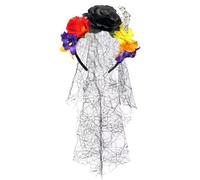 Ldabrye Dark Series Serre-tête de mort avec voile pour événements sur le thème de l'horreur et Halloween, jeu de rôle, fête, séance photo, accessoires de photographie d'Halloween
