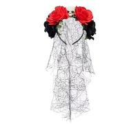 Ldabrye Dark Series Serre-tête de mort avec voile pour événements sur le thème de l'horreur et Halloween, jeu de rôle, fête, séance photo, accessoires de photographie d'Halloween