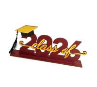 Ldabrye Décorations de remise de diplôme Class of 2026 Centre de table 2026 Graduate Table Sign Congratulate Plateau à étages Décorations en bois Plateau à étages