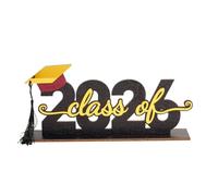 Ldabrye Décorations de remise de diplôme Class of 2026 Centre de table 2026 Graduate Table Sign Congratulate Plateau à étages Décorations en bois Plateau à étages