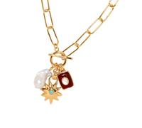 Ldabrye Élégant collier avec pendentif coloré fabriqué à partir de matériaux en acier robuste pour femme tendance confortable à porter au quotidien collier en acier, taille unique, Comme décrit, Comme