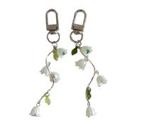 Ldabrye Élégant porte-clés en forme de vigne - Accessoire de sac à main - En alliage acrylique robuste - Couleurs assorties pour un usage quotidien