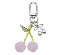 Ldabrye Élégant porte-clés en perles de cerises Accessoires tendance Porte-clés Porte-clés Délicat Détaillé Accessoire de chaîne de clé pour un usage quotidien
