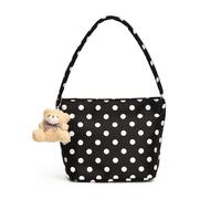 Ldabrye Élégant sac à main en tissu Oxford avec motifs uniques pour les trajets quotidiens et les sorties décontractées, sac de courses et de loisirs, Noir , a hanger