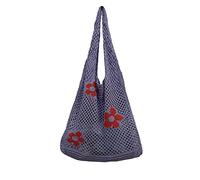 Ldabrye Élégant sac en tricot de grande capacité, sac à main en maille ajourée à l'épaule pour les promenades dans la rue, violet, One Size