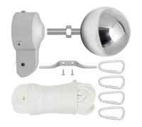 Ldabrye Ensemble d'accessoires de mât de drapeau antirouille comprenant camion en aluminium avec mécanisme de poulie lisse et boule décorative en métal de 8,9 cm