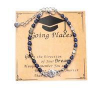 Ldabrye Ensemble de bijoux en perles de pierre réglables pour remise de diplôme - Souvenir commémoratif pour ami universitaire - Avec boîte de perles pour diplômés, One Size, Comme décrit