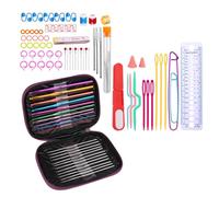 Ldabrye Ensemble de crochets ergonomiques pour débutants, aiguilles à tricoter, ciseaux à broder, sac à crochet