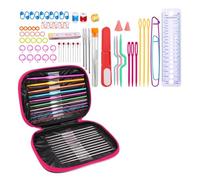 Ldabrye Ensemble de crochets ergonomiques pour débutants, aiguilles à tricoter, ciseaux à broder, sac à crochet