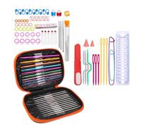 Ldabrye Ensemble de crochets ergonomiques pour débutants, aiguilles à tricoter, ciseaux à broder, sac à crochet