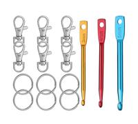 Ldabrye Ensemble de crochets ergonomiques pour débutants, aiguilles à tricoter, ciseaux à broder, sac à crochet