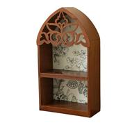 Ldabrye Étagère murale en bois avec accents de cristal - Motif de feuilles complexes pour décoration de maison victorienne - Découpe précise