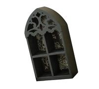 Ldabrye Étagère murale en bois avec accents de cristal - Motif de feuilles complexes pour décoration de maison victorienne - Découpe précise