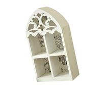 Ldabrye Étagère murale en bois avec accents de cristal - Motif de feuilles complexes pour décoration de maison victorienne - Découpe précise