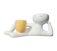Ldabrye Figurine de chouette en résine pour décoration de bureau, aménagement paysager, décoration simple, jardinière, aménagement paysager, pots de figurines allongées