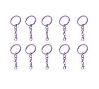 Ldabrye Lot de 10 porte-clés en métal de couleurs assorties avec chaînes, accessoires tendance pour un usage quotidien