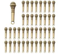 Ldabrye Lot de 100 pendentifs en forme de microphone - Accessoires faits à la main - Pour travaux manuels et projets faits à la main