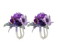 Ldabrye Lot de 2 compositions florales en soie synthétique pour demoiselle d'honneur, mariage, fête de mariage