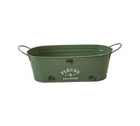 Ldabrye Lot de 2 pots de fleurs ovales en métal pour économiser de l'espace - Finition antirouille - Pour la maison, le jardin, la plantation intérieure - 1 paire de pots de fleurs antirouille