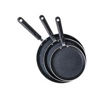 Ldabrye Lot de 3 poêles antiadhésives multifonctions pour la cuisson des gâteaux, des crêpes et des aliments du petit déjeuner avec poignée ergonomique