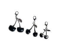 Ldabrye Lot de 3 porte-clés cerises noires attrayantes pour ceux qui aiment les accessoires de style gothique