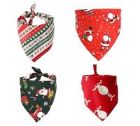 Ldabrye Lot de 4 bandanas de protection en coton doux avec longueur réglable pour animal de compagnie pour un lavage facile et amusant pour chats et chiens