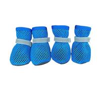 Ldabrye Lot de 4 chaussures d'été respirantes pour petits chiens - Protections de pattes - Antidérapantes - Filet respirant