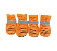 Ldabrye Lot de 4 chaussures d'été respirantes pour petits chiens - Protections de pattes - Antidérapantes - Filet respirant