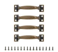 Ldabrye Lot de 4 poignées en fer pour armoires de cuisine, porte de garage et commode, poignées de clôture en bois, poignées d'armoire, boutons de meubles