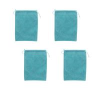 Ldabrye Lot de 4 sacs de rangement pour matériel de pêche avec doublure en flanelle pour rayures - Sac de rangement portable pour pêcheurs à la ligne - Housse de protection pour moulinet, multicolore