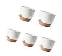 Ldabrye Lot de 5 bols d'arrosage modernes en polystyrène immunitaire à chaleur permanente à l'intérieur de la maison, du jardin, de la terrasse, de l'arrosage des plantes avec plateau