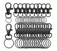 Ldabrye Lot de 60 clips porte-clés en métal avec mousqueton, fournitures d'artisanat pour porte-clés personnalisables