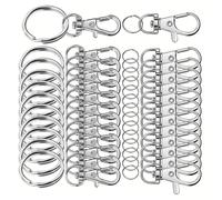 Ldabrye Lot de 60 clips porte-clés en métal avec mousqueton, fournitures d'artisanat pour porte-clés personnalisables