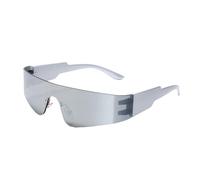 Ldabrye Lunettes de soleil élégantes et cool style punk pour les amateurs de sports de plein air avec verres de lunettes de soleil de vélo de montagne, Argenté.