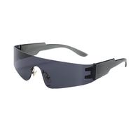Ldabrye Lunettes de soleil élégantes et cool style punk pour les amateurs de sports de plein air avec verres de lunettes de soleil de vélo de montagne, Noir