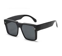 Ldabrye Lunettes de soleil sportives surdimensionnées légères et tendance pour voyage, scène, festival, photographie, lunettes de soleil surdimensionnées, Noir brillant