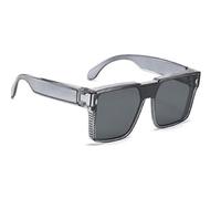 Ldabrye Lunettes de soleil sportives surdimensionnées légères et tendance pour voyage, scène, festival, photographie, lunettes de soleil surdimensionnées, Gris transparent