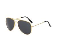 Ldabrye Lunettes de soleil tendance avec monture en métal et réduction d'éblouissement, verres en polycarbonate UV400 pour la conduite et les voyages, sports de plein air, Cadre doré gris pièce