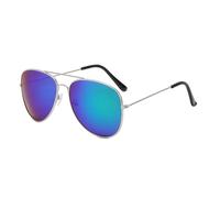 Ldabrye Lunettes de soleil tendance avec monture en métal et réduction d'éblouissement, verres en polycarbonate UV400 pour la conduite et les voyages, sports de plein air, Monture argentée verte F