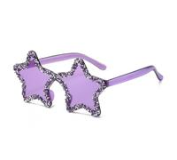Ldabrye Lunettes décoratives élégantes Hip Hop scintillantes pour les yeux - Étoile en direct - Accessoires photo - Tenue de fête