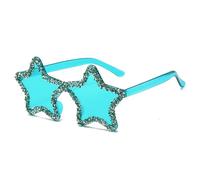 Ldabrye Lunettes décoratives scintillantes en forme d'étoile - Tendance - Pour robe de vacances - Accessoires photo tendance pour femme