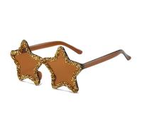 Ldabrye Lunettes décoratives scintillantes en forme d'étoile - Tendance - Pour robe de vacances - Accessoires photo tendance pour femme