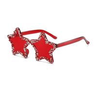 Ldabrye Lunettes décoratives scintillantes en forme d'étoile - Tendance - Pour robe de vacances - Accessoires photo tendance pour femme