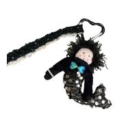 Ldabrye Mode Belles poupées sirène Porte-clés Peluche Pompons Charme Accessoires portables pour sacs à main Conception de paillettes Utilisation