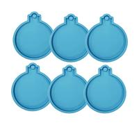 Ldabrye Moule en silicone pour résine, 6 moules en résine de Noël, décorations de Noël rondes pour pendentifs