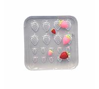 Ldabrye Moule en silicone pour résine, fabriqué à la main, série de fruits, moule en silicone parfumé en forme de fraise, décorations en gypse en forme de goutte