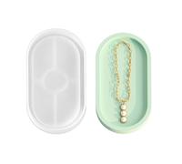Ldabrye Moule ovale en résine époxy pour assiette, tasse, gobelet, support de bijoux