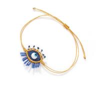 Ldabrye Multicouche empilable œil de verre élégant rehausseur de tenue pour tenue décontractée ou de fête, bracelet unisexe réglable, polyvalent, perles blanches, amitié, taille unique, Comme décrit