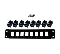 Ldabrye Panneau 8 ports Cat6 10G Support 1U Panneau UTP 48,3 cm Montage mural ou rack Down Block pour Cat6